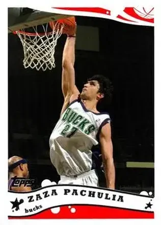 2005-06 Topps #44 - Zaza Pachulia - Milwaukee Bucks 2005-06 Topps #44 - Zaza Pachulia - Milwaukee Bucks