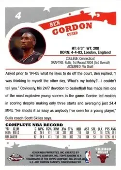 Back of Ben Gordon