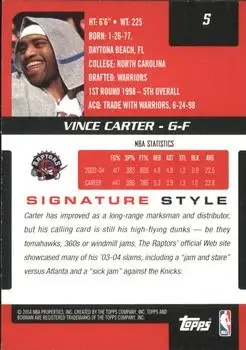 Back of Vince Carter