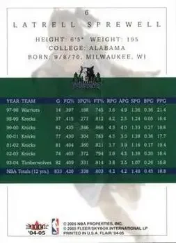 Back of Latrell Sprewell