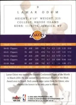 Back of Lamar Odom