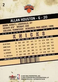 Back of Allan Houston