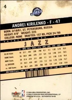 Back of Andrei Kirilenko