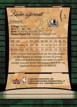 Back of Kevin Garnett