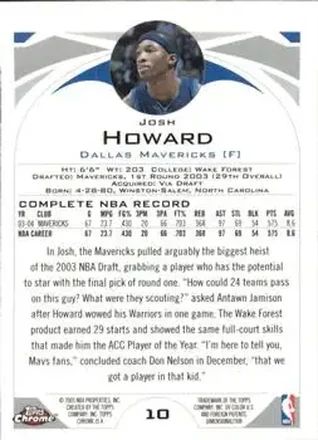 Josh Howard Rückseite