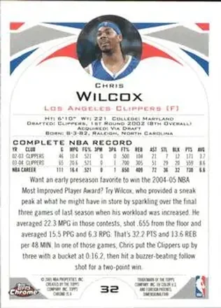 Reverso de Chris Wilcox