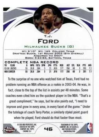 Verso de T.J. Ford