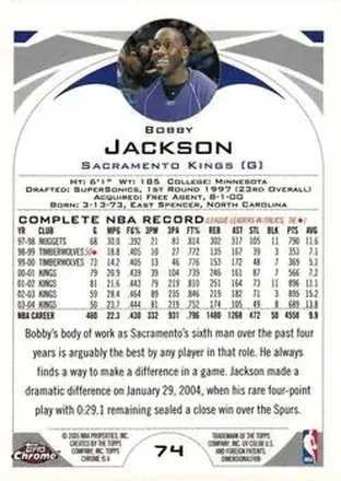 Bobby Jackson 뒷면