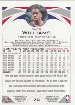 Alvin Williams Rückseite