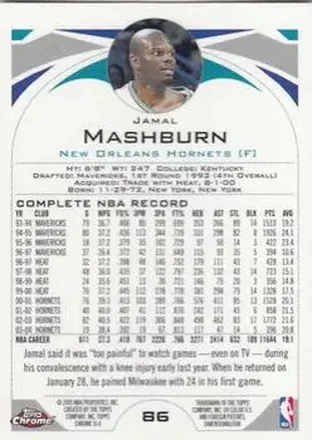 Jamal Mashburn Rückseite