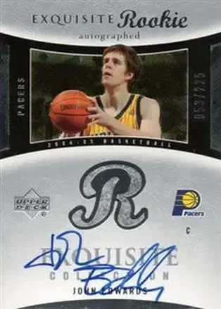 2004-05 Upper Deck Exquisite Collection #80 - John Edwards - Indiana Pacers 2004-05 Upper Deck Exquisite Collection #80 - John Edwards - Indiana Pacers