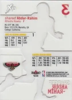 Back of Shareef Abdur-Rahim