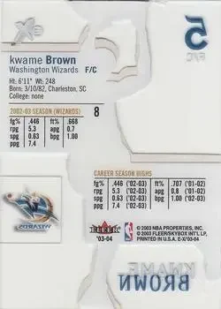 Back of Kwame Brown