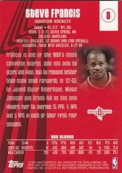 Back of Steve Francis