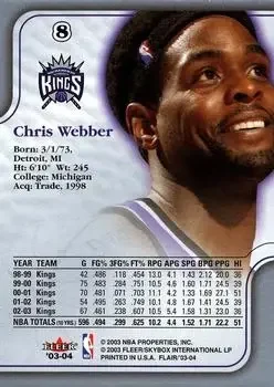 Back of Chris Webber