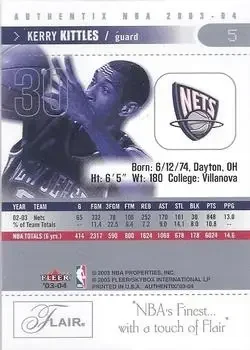Back of Kerry Kittles