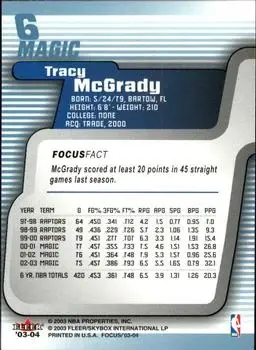 Back of Tracy McGrady