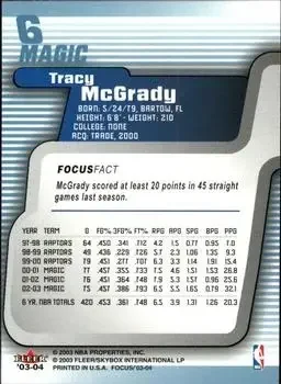 Back of Tracy McGrady