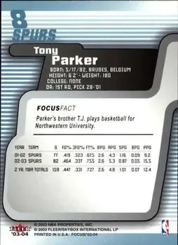 Back of Tony Parker