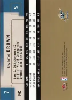 Back of Kwame Brown