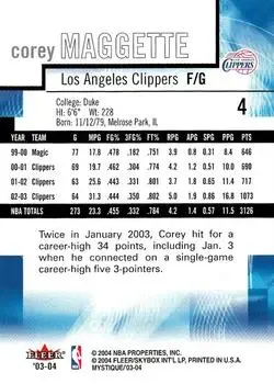 Back of Corey Maggette