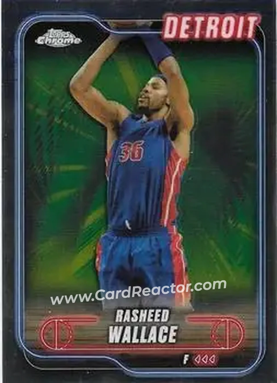 2024-25 Topps Chrome #23 - Rasheed Wallace - Detroit Pistons - Front