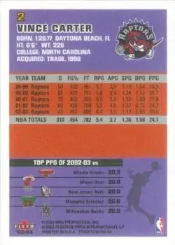 Back of Vince Carter