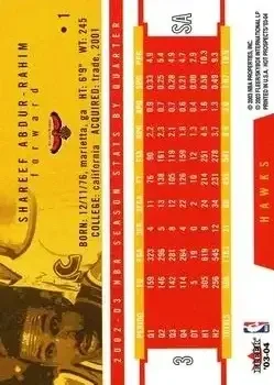 Back of Shareef Abdur-Rahim