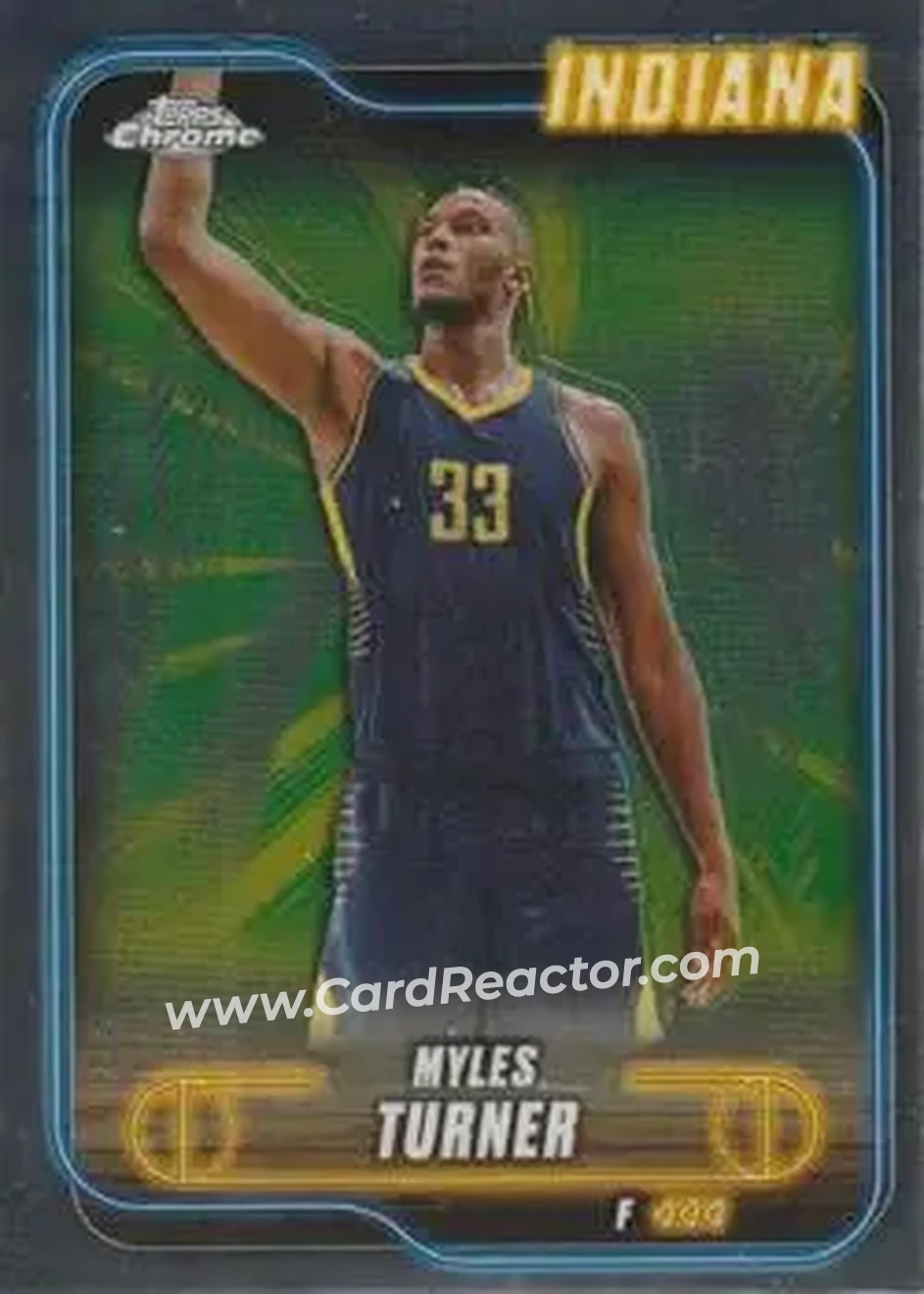 2024-25 Topps Chrome #38 - Myles Turner - Indiana Pacers - Front 2024-25 Topps Chrome #38 - Myles Turner - Indiana Pacers - Front