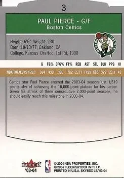 Back of Paul Pierce