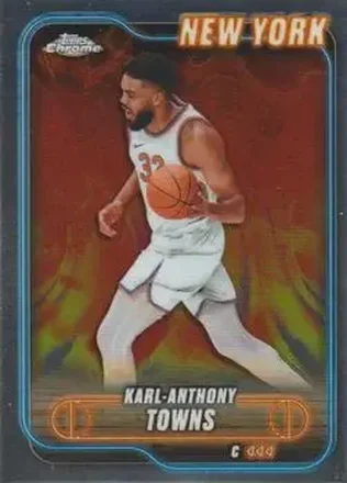 2024-25 Topps Chrome #52 - Karl-Anthony Towns - New York Knicks 2024-25 Topps Chrome #52 - Karl-Anthony Towns - New York Knicks