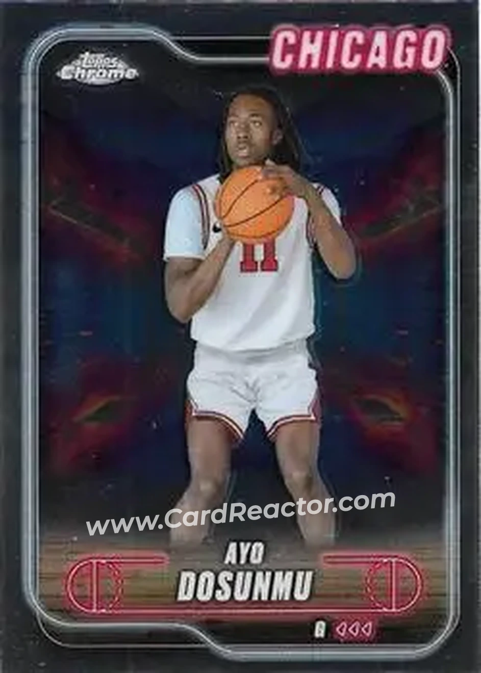 2024-25 Topps Chrome #58 - Ayo Dosunmu - Chicago Bulls - Front 2024-25 Topps Chrome #58 - Ayo Dosunmu - Chicago Bulls - Front