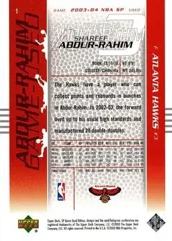 Back of Shareef Abdur-Rahim