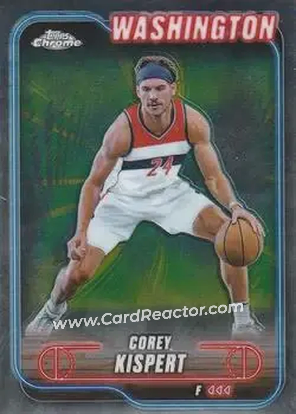 2024-25 Topps Chrome #72 - Corey Kispert - Washington Wizards - Front 2024-25 Topps Chrome #72 - Corey Kispert - Washington Wizards - Front