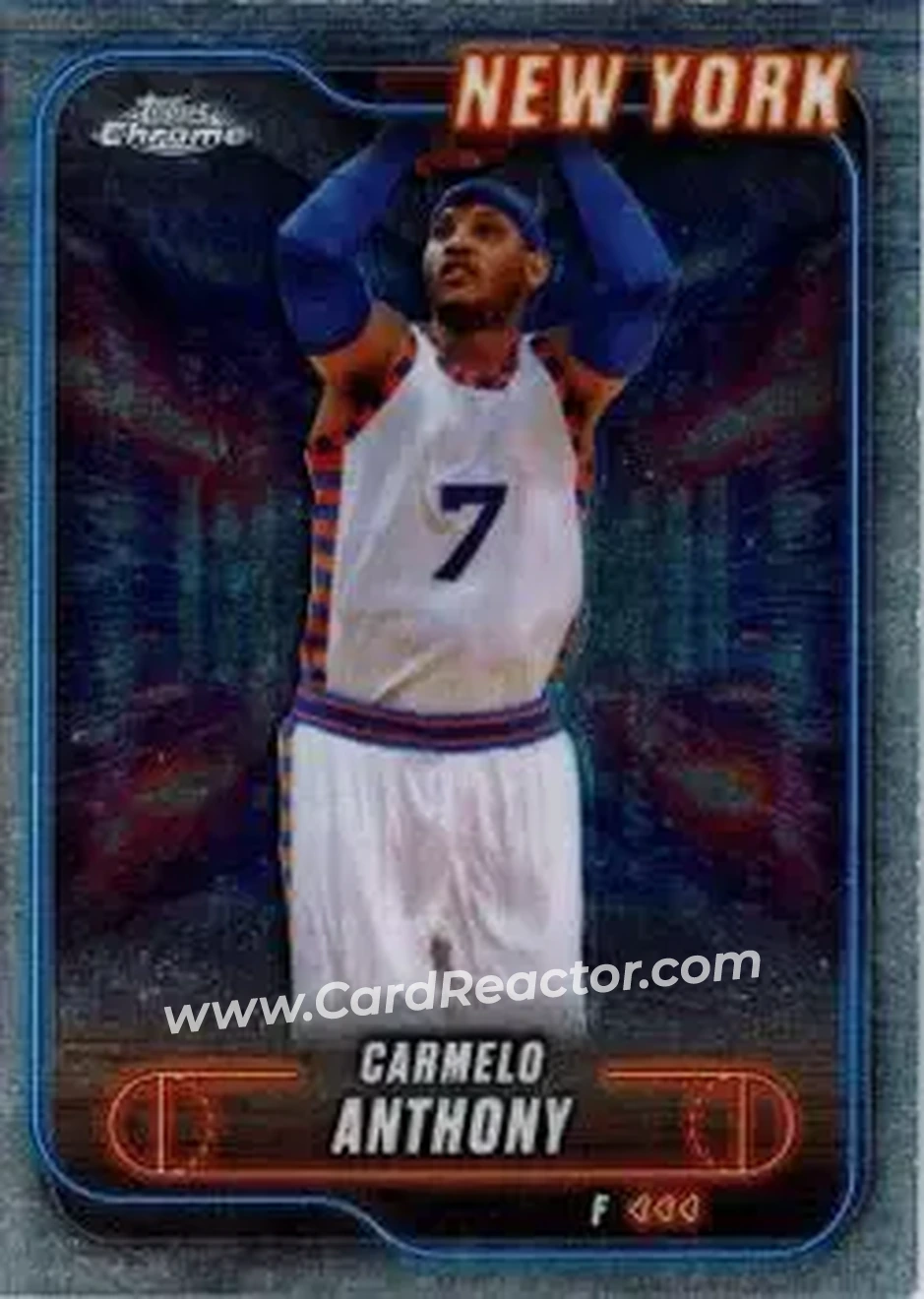 2024-25 Topps Chrome #83 - Carmelo Anthony - New York Knicks - Front 2024-25 Topps Chrome #83 - Carmelo Anthony - New York Knicks - Front