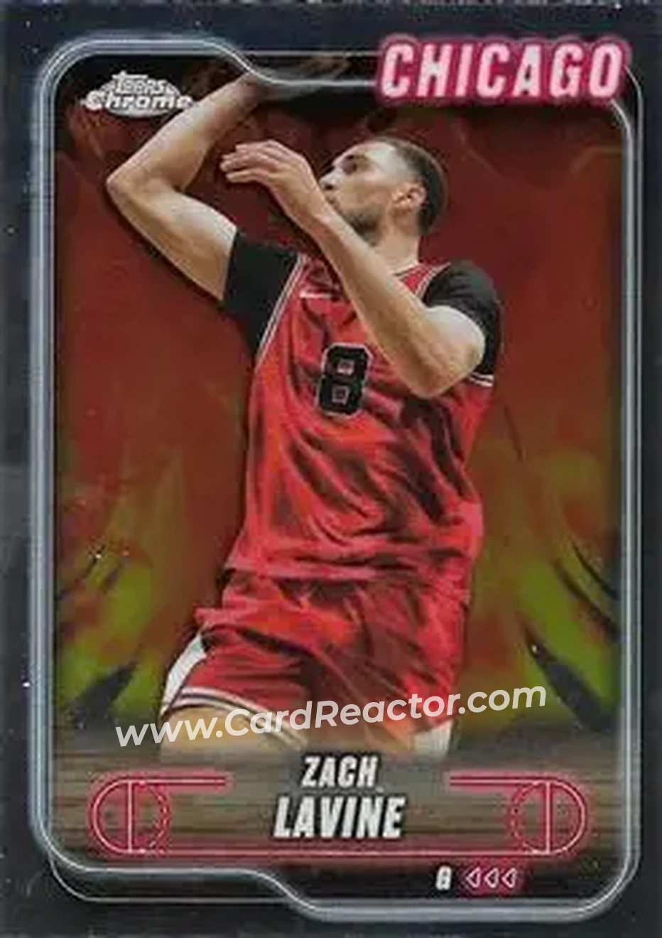 2024-25 Topps Chrome #84 - Zach LaVine - Chicago Bulls - Front 2024-25 Topps Chrome #84 - Zach LaVine - Chicago Bulls - Front