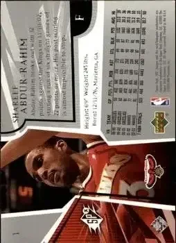 Back of Shareef Abdur-Rahim