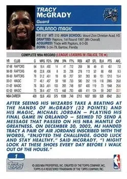 Back of Tracy McGrady
