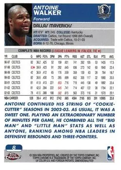Back of Antoine Walker