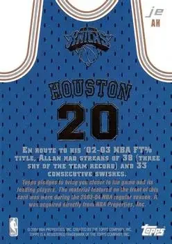 Back of Allan Houston