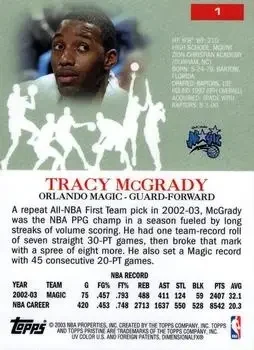Back of Tracy McGrady