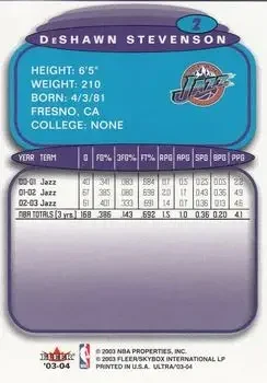 Back of DeShawn Stevenson