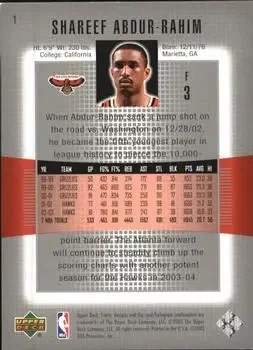 Back of Shareef Abdur-Rahim
