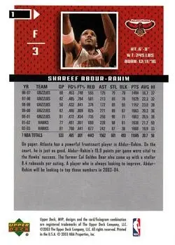 Back of Shareef Abdur-Rahim