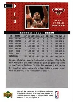 Back of Shareef Abdur-Rahim