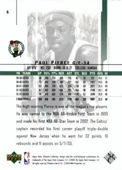 Back of Paul Pierce