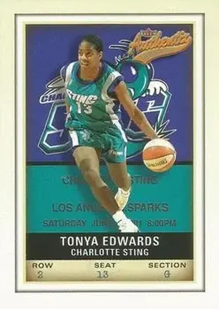 2002 Fleer Authentix WNBA #7 Tonya Edwards