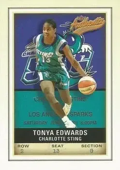 2002 Fleer Authentix WNBA #7 Tonya Edwards