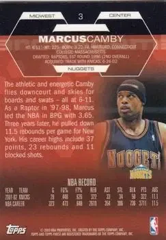 Back of Marcus Camby