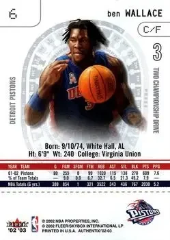 Back of Ben Wallace